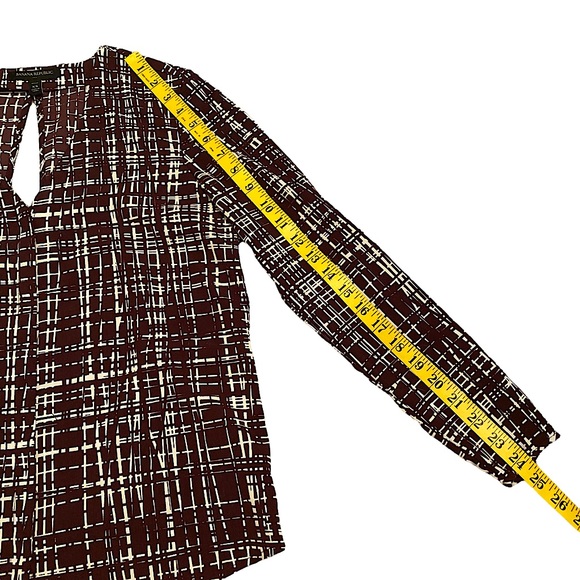 OPEN BACK BANANA REPUBLIC CROSSHATCH BLOUSE SZ XS - Picture 13 of 16